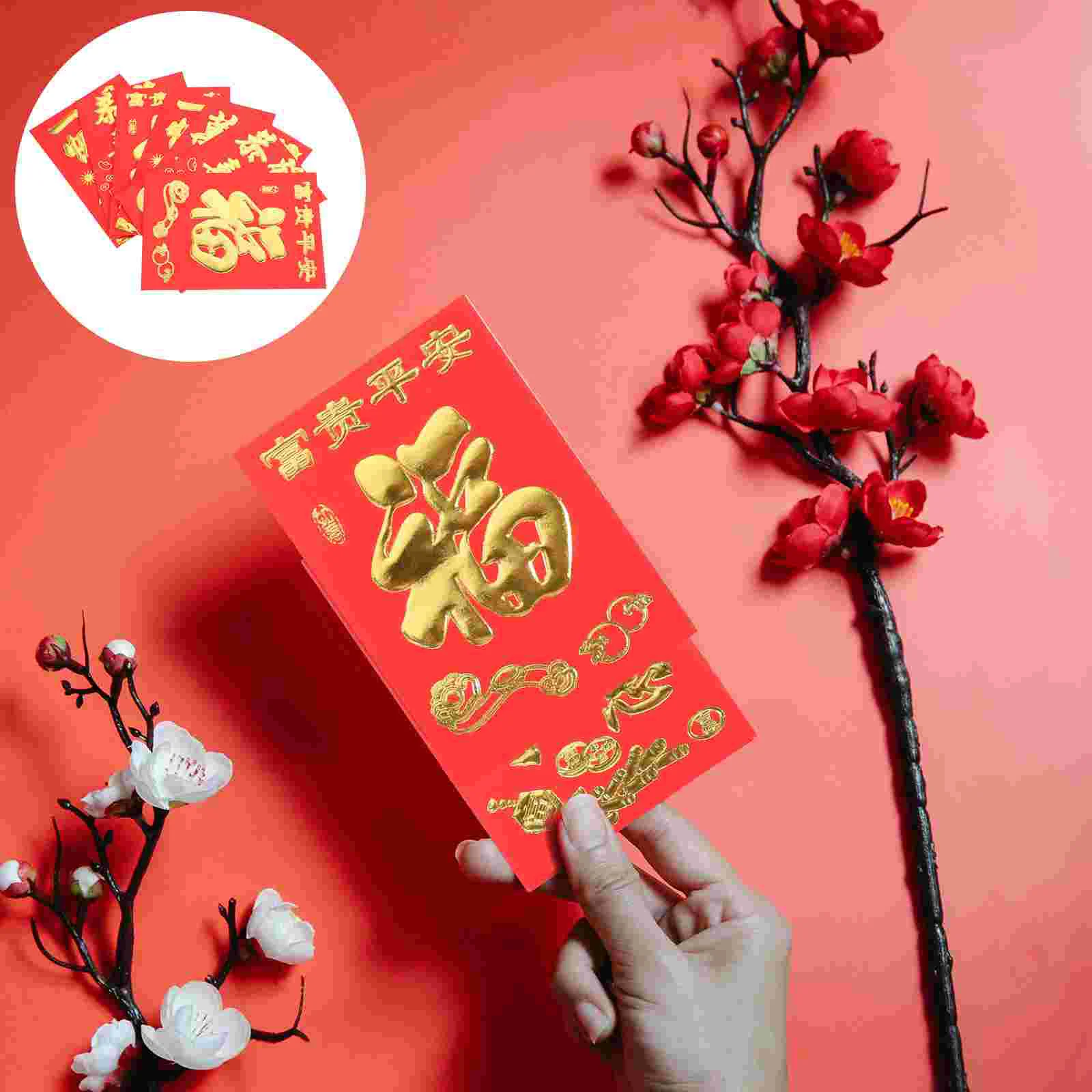 

160 шт. красные конверты для китайского Нового года, карманы для денег HongBao, бумажные красные пакеты с драконом для праздника Весны