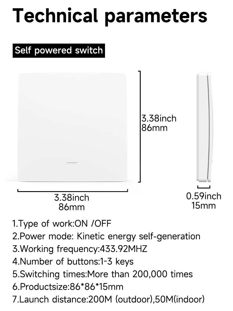 Outdoor Waterproof 1/2/3 gang Self Powered Kinetic Energy Switch S53b74cc1de4943f2a8ff41447bbc31f7e