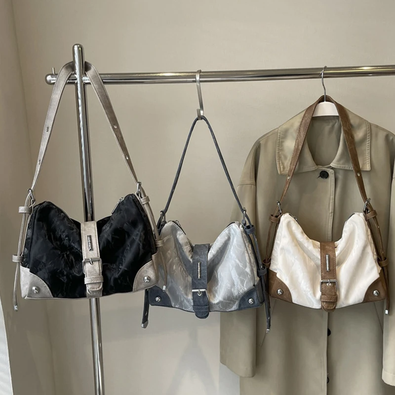 Vintage Luxury Design Fashion Handbags Aesthetic Patchwork All Match Shoulder Bag Casual Streetwear Trendy Crossbody Bags