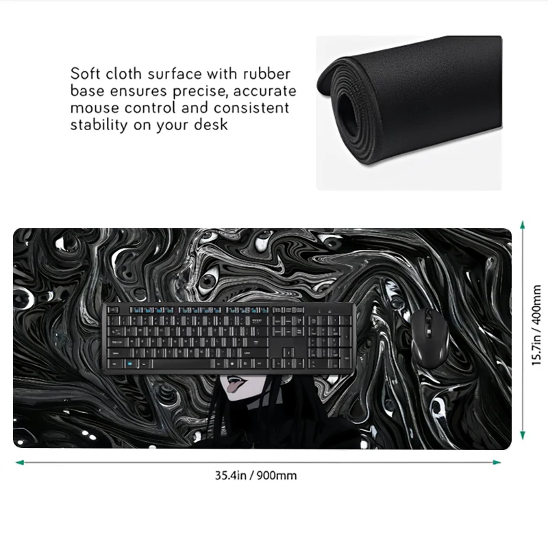 Evil Girl Devil Eye Gaming Mousepad XXL Keyboard Gamer Mouse Pad on The Table Speed Desk Mat Anime 900x400 800X300 big Mouse Mat 4