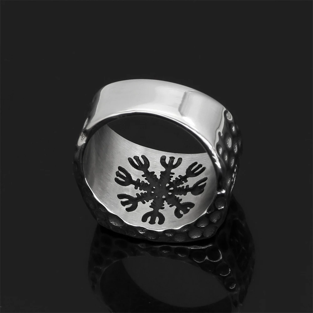 PikaLF Anello Uomo Orso Polare - Stile Vichingo Nordico - Totem Animale Vintage - Lega Con Effetto Antico - Taglie Tedesche 17.3-20.6