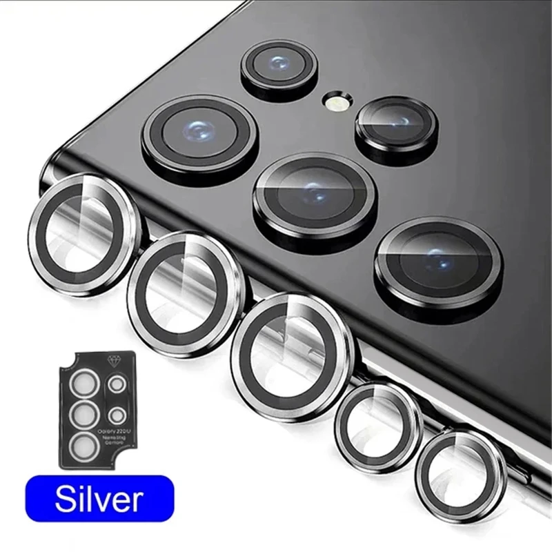 8K Camera Protector Metal Lens Ring with Tempered Glass Cover