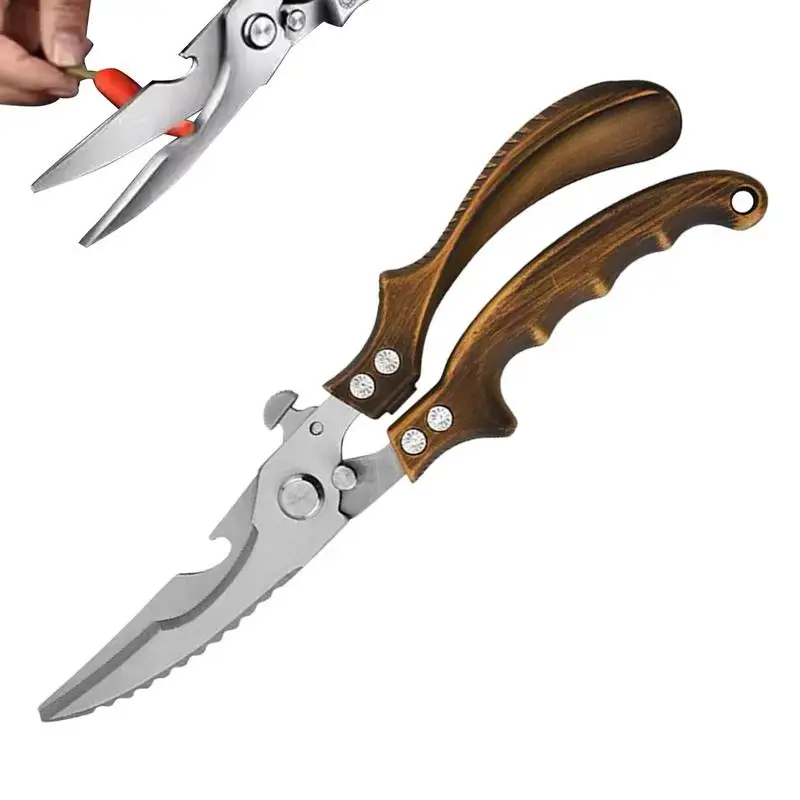 

Kitchen Scissors Multifunctional Stainless Steel Food Scissors Chicken Bone Meat Fishing Crab Greens Cutting Trimming Scissors