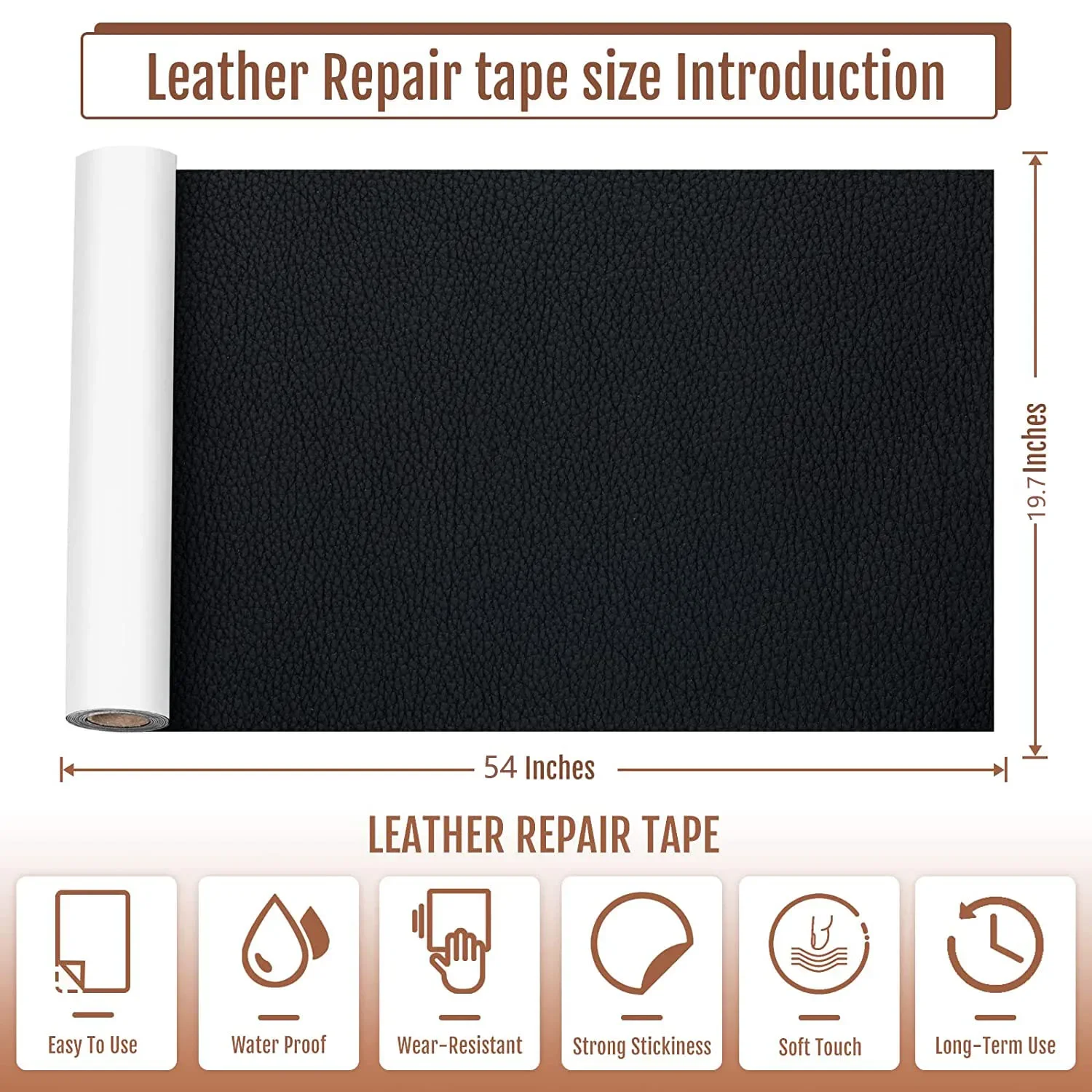 100x137cm Self Adhesive Leather Repair Tape DIY Black Self-Adhesive Leather  Repair Tape ffor Sofa Repair Patches Sticky - AliExpress