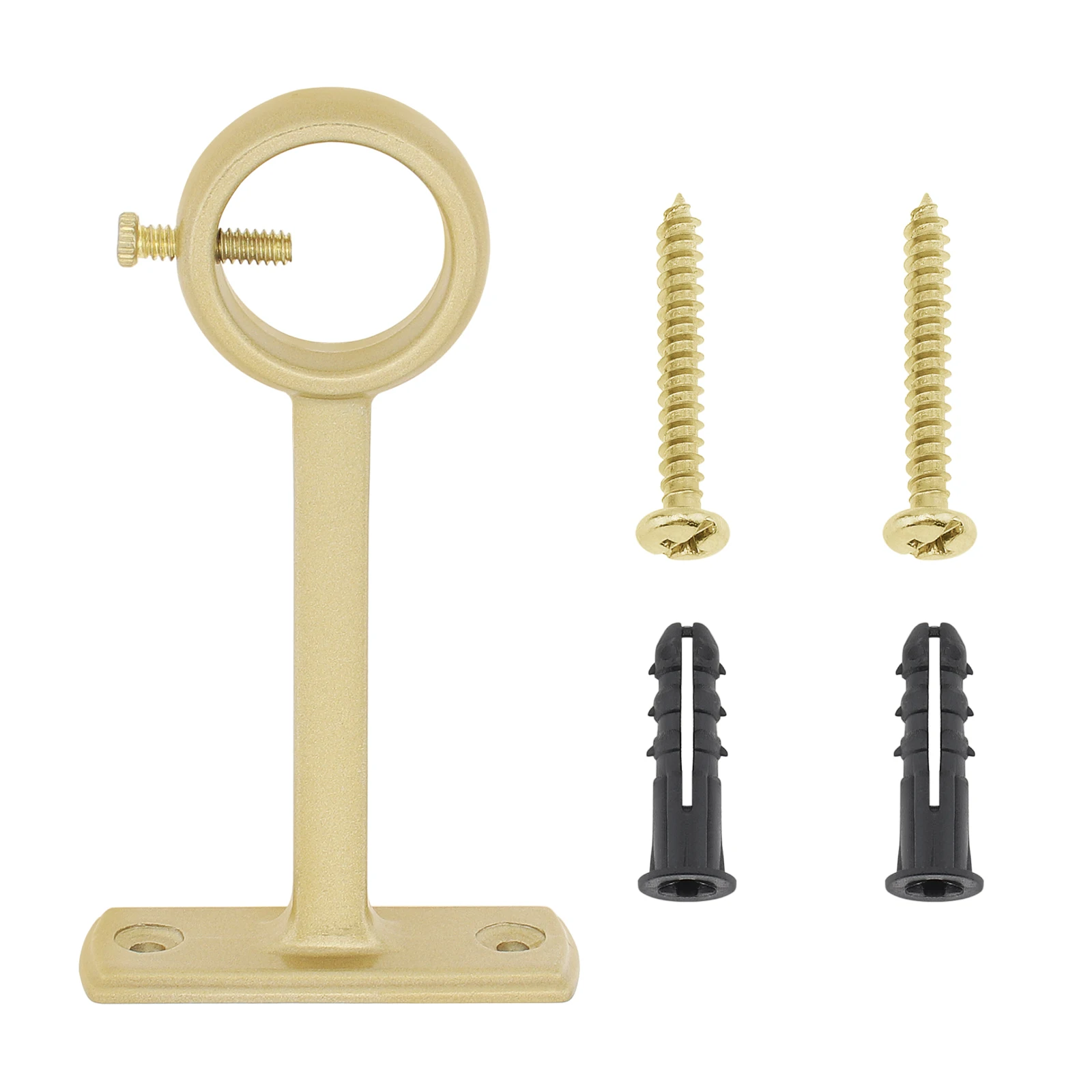 1 Piece Heavy Duty Aluminum Alloy Single Hole Curtain Rod Bracket for Bedroom with Adjustable Screws Socket Pole End Supports curtain rod