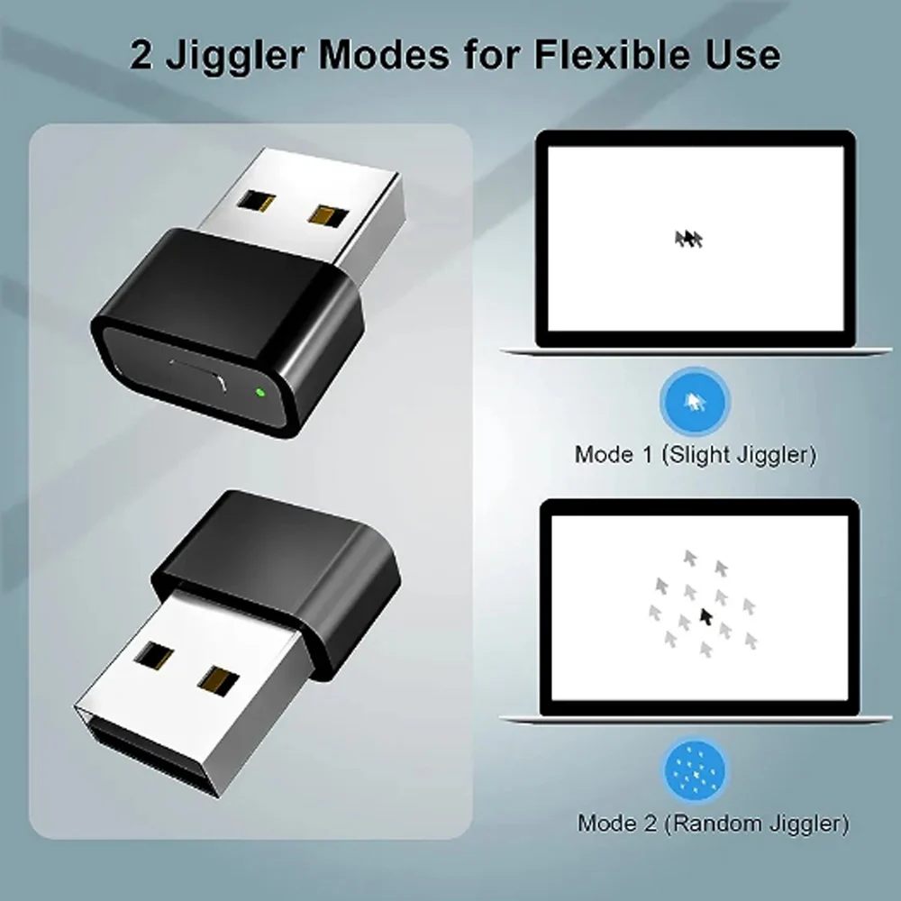 Mouse Mover Mini USB Mouse Jiggler Undetectable Mouse Mover Anti Computer Hibernation Mobile Cursor with Separate Mode and ON/OFF