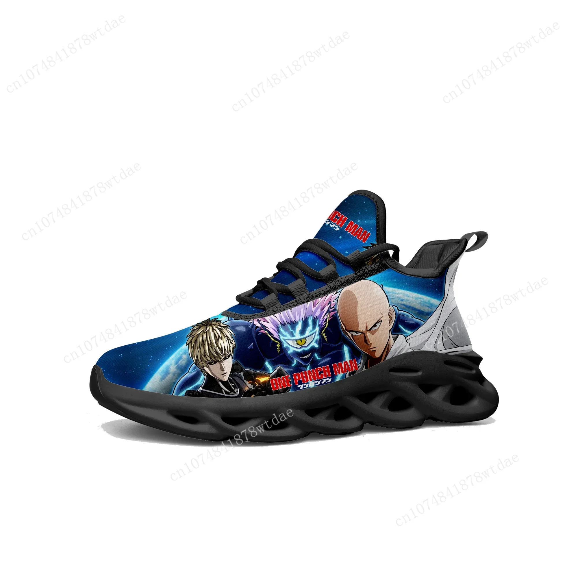 One Punch Man Flats Sneakers Mens Womens Teenager Sports Running Shoes High Quality Saitama Anime Custom Lace Up Mesh Footwear 2