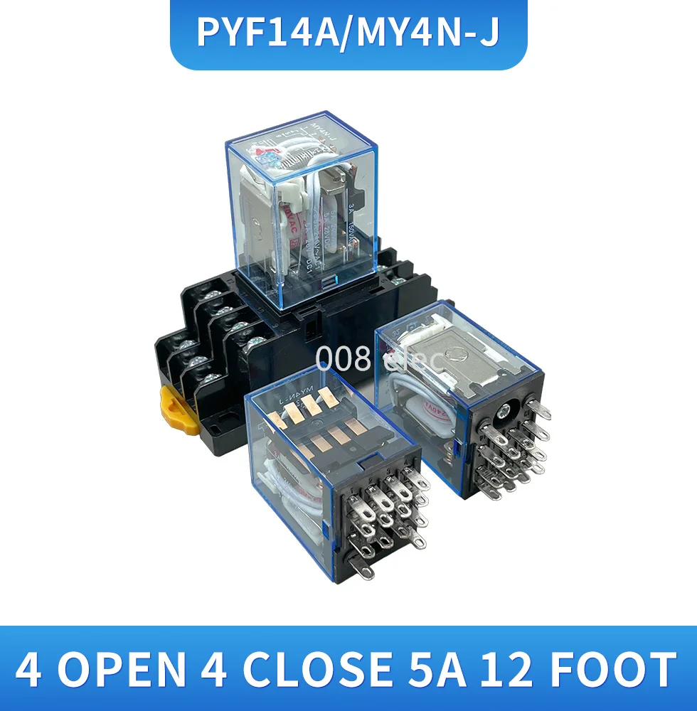 Relay For Machine Machine Tool Relay 4PDT Electromagnetic Power Relay With Socket - AC ...