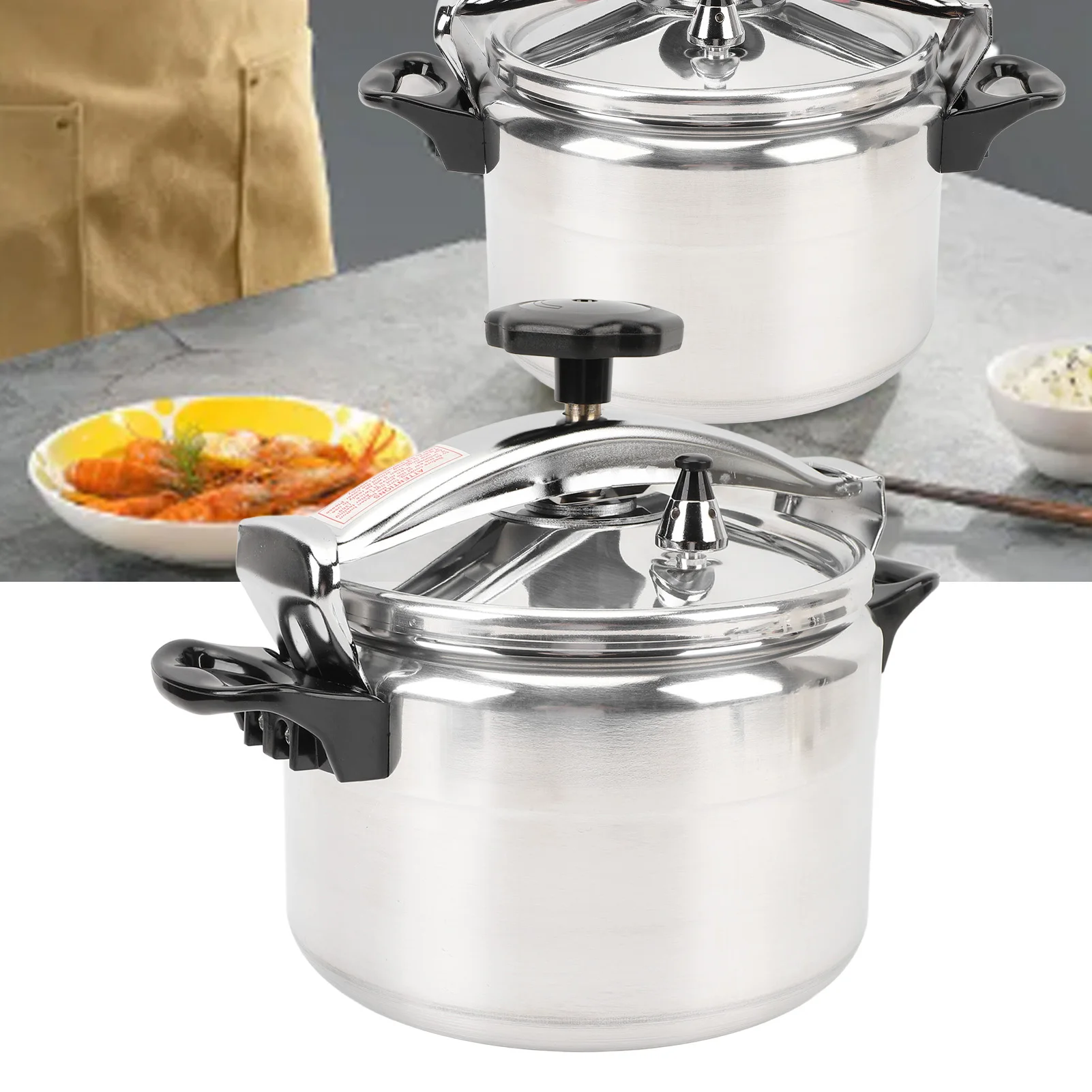 7L Professional Aluminum Pressure Cooker – Gas Stove, Dual Handle 2