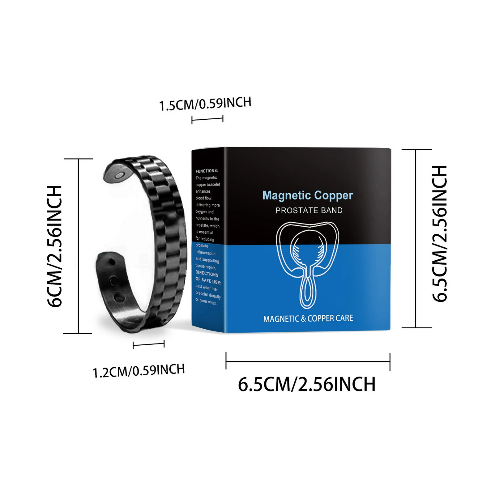 Magnetic Copper Prostate Band Hypo-allergenic Jewelry Bracelet For Dad Father Husband