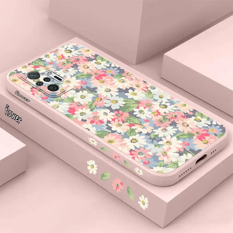 Canvas Flower Silicone Phone Case - Vibrant Floral Design Cover