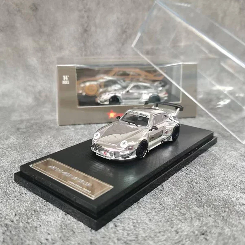 

Star Model 1:64 Model Car RWB993 GT Wing Alloy Die-cast Vehicle- Chrome Silver