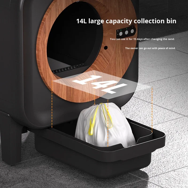 Automatische, intelligente elektrische Katzentoilette mit Selbstreinigungsfunktion aus ABS-Kunststoff, Schnellsandschaufel und großem Fassungsvermögen_voghion.com