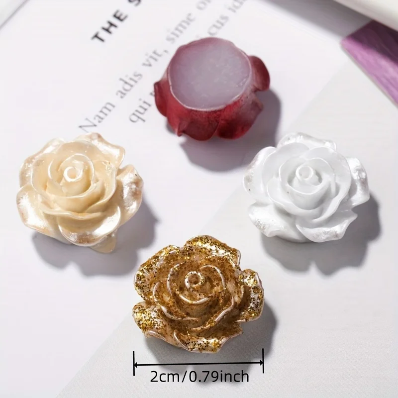Resin Glitter Pearl Rose Camellia Flower Flatbacks Cabochons DIY Crafts For Cards Decorations Hair Jewelry 20pcs resin jewelry accessories,resin flower embellishments,resin embellishments
