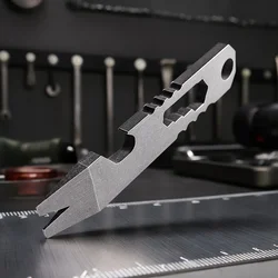 Compact Stainless Steel Keychain Crowbar - Versatile EDC Tool with Hex Wrench (Crowbar)