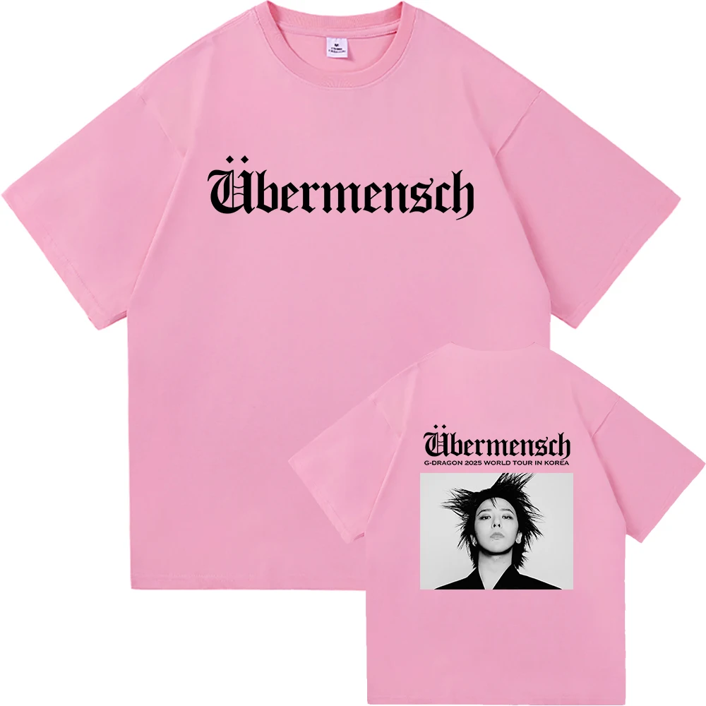 新品G-DRAGON Übermensch Tシャツ半袖XLサイズホワイトピンク G-Dragon 2025 World Tour TShirt Album Übermensch Men/women
