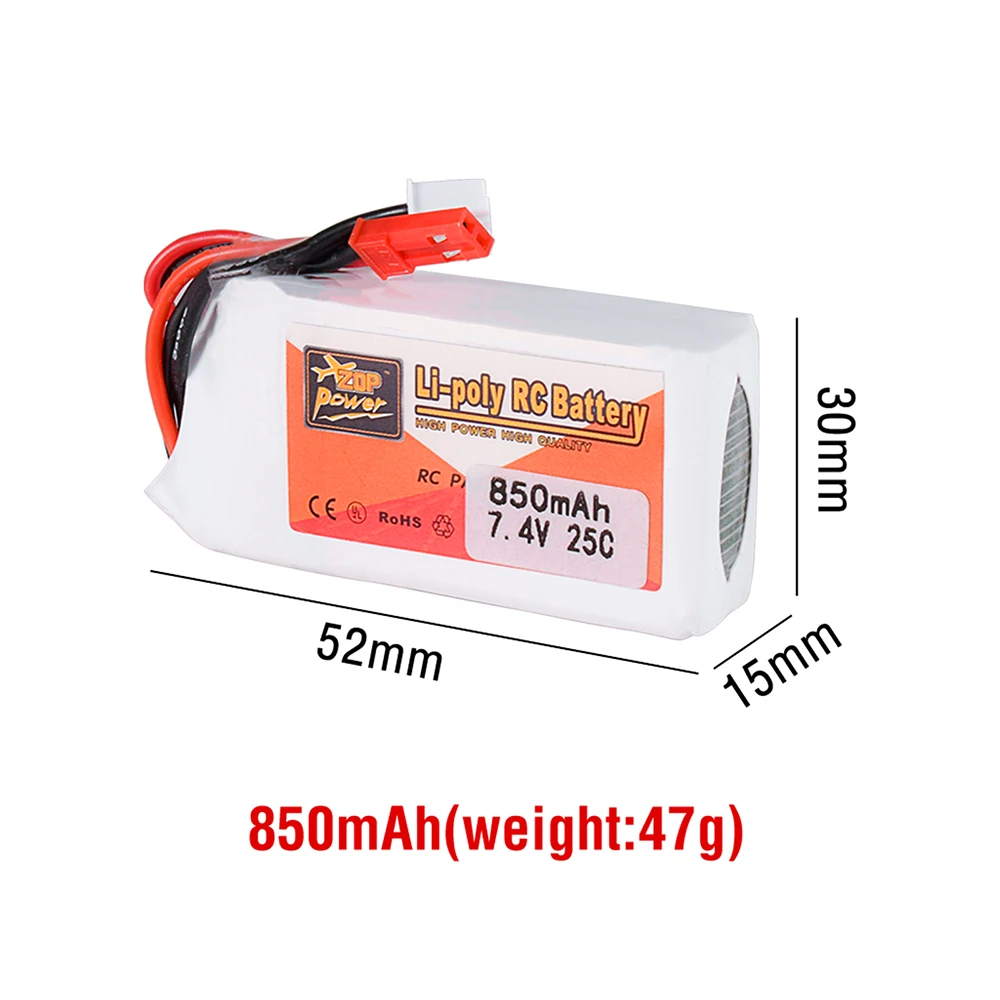 Connecteur JST de la batterie Lipo 7.4V 850/1000mAh 25C pour RC voiture camion