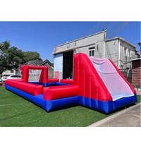 Giant Inflatable Soccer Field Football Pitch Sport Bumper Ball Inflatable Soccer Paintball Area Playground For Shooting Game 2