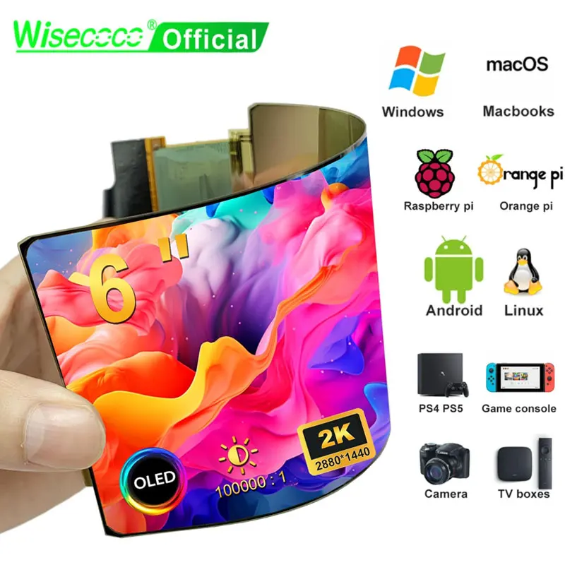 Wisecoco 6インチ2koled ips有機LEDディスプレイ Amazon.com: wisecoco 6 inch 2K 1440 * 2880 Flexible OLED