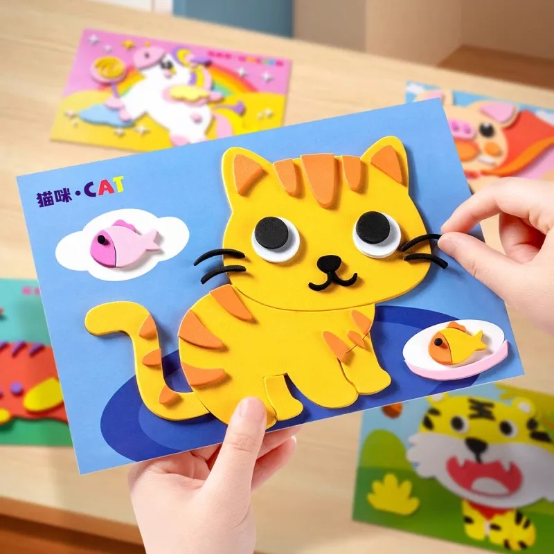 20 Stück 3D-Aufkleber-Puzzles, 3D-Aufkleber-Abziehbilder, lustige DIY-Spiele für Kinder, Halloween- und Weihnachtsgeschenke