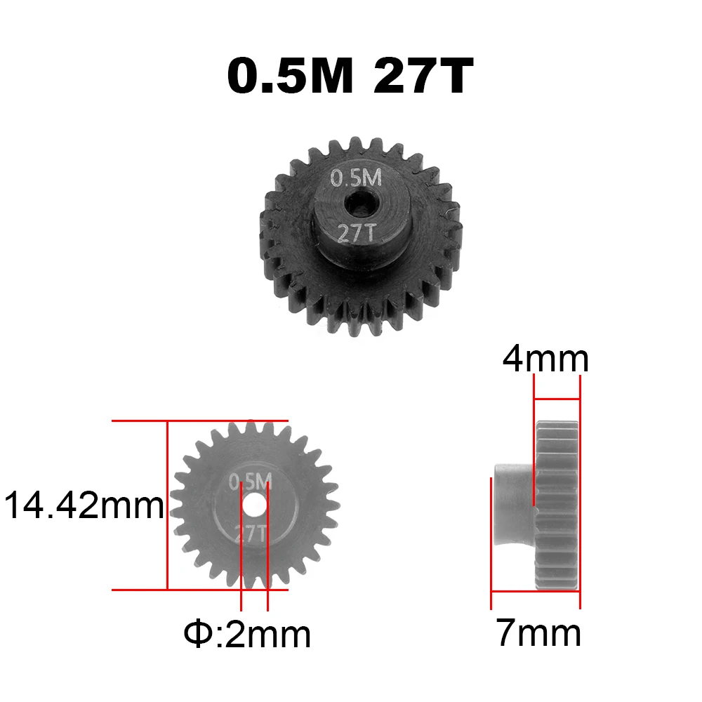 PYFORE RC Motor Getriebe 0,5 M 2mm Blende 13T ~ 27T Für 1525 1625 Mini Motor 1/18 1/24 RC Modell Autos Crawler Buggy Zubehör – Detail 19