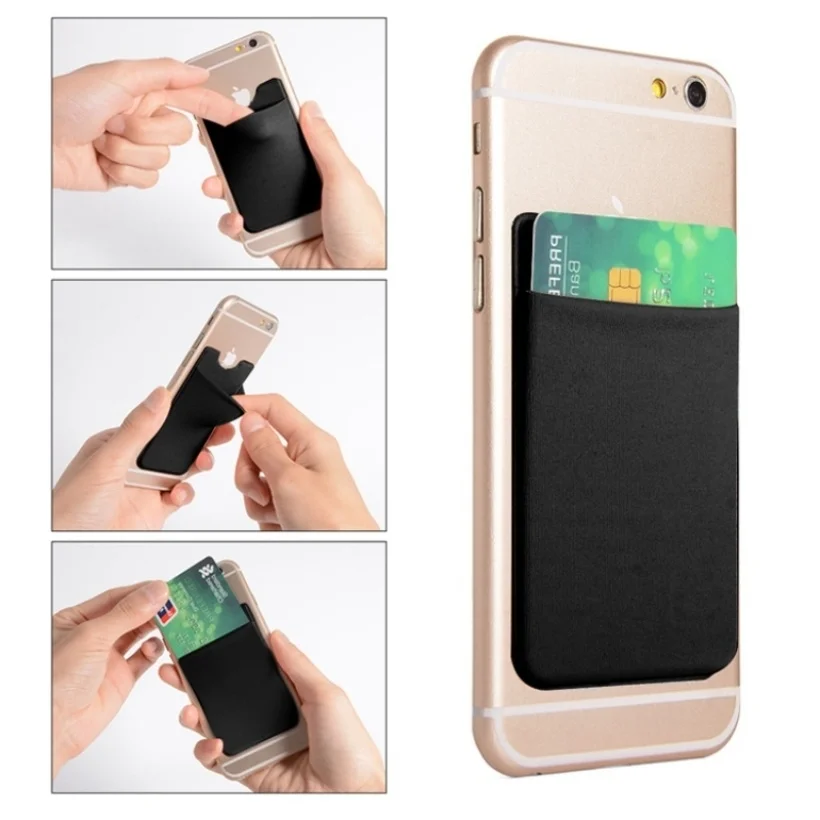 

Women Fashion Adhesive Elastic Lycra Cell Phone Pocket Wallet Case Men ID Credit Card Holder Pocket Stick 9.9*5.5cm