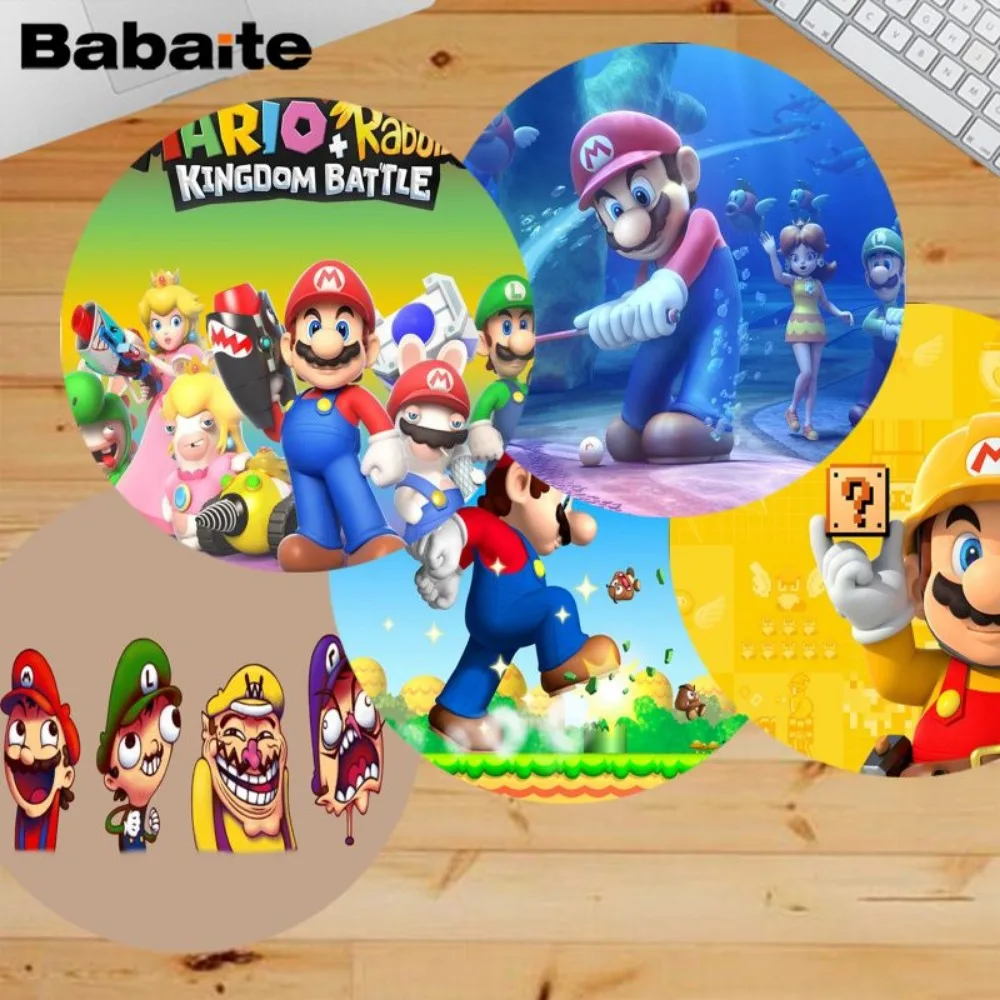 

Super Mario Game Mousepad INS Tide Round Keyboard Mat Table Mat Students Cabinet Gamer Desktop Mousepad Cup Mats Deskpad Home