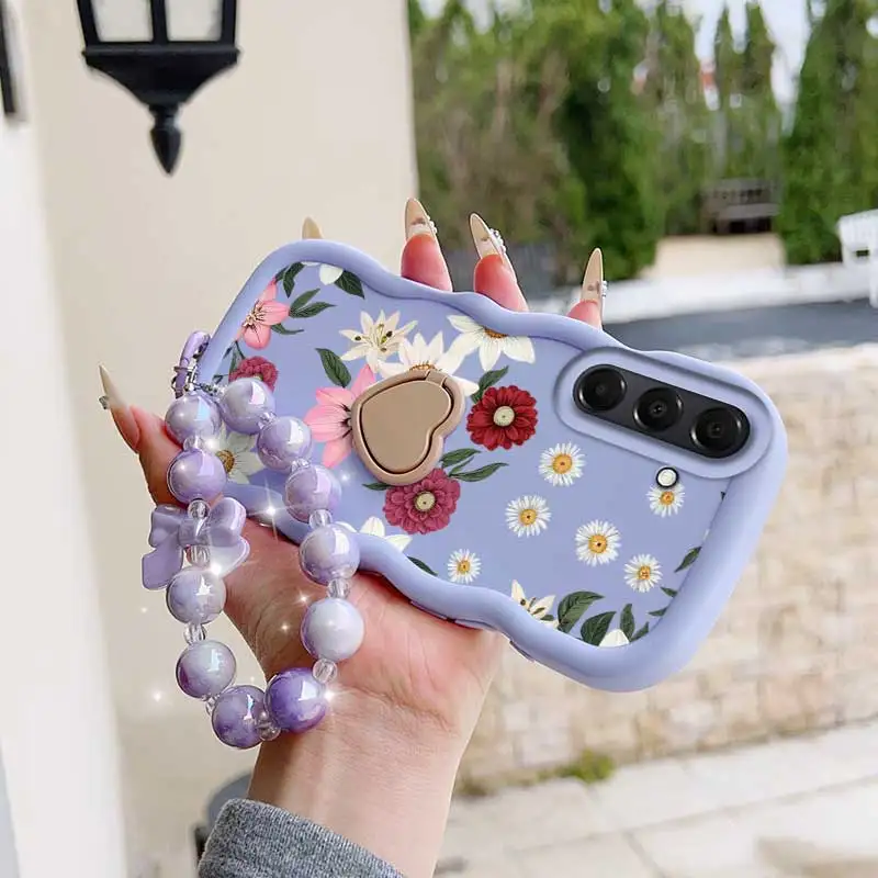 Fragrant Flower Phone Case Set with Lanyard & Stand (3-Piece)