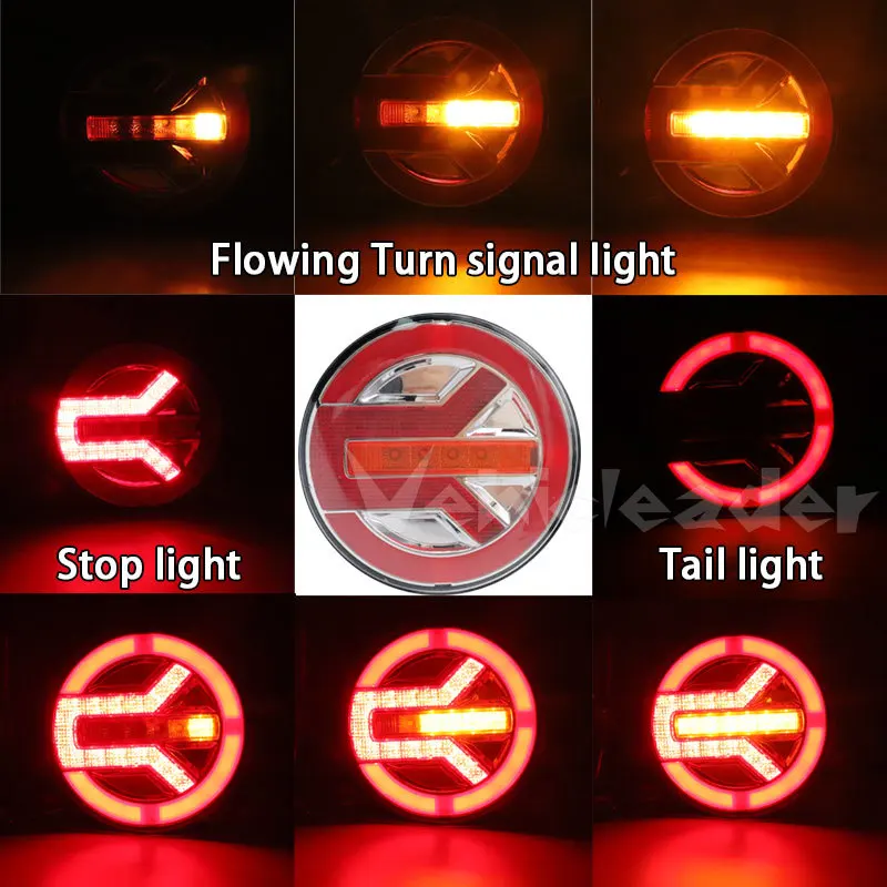 AOHEWEI 2 Pcs Trailer Achterlichten 12V/24V 27LEDs Super Heldere Waterdichte Richtingaanwijzer/Rem/Reverse/Reverse/Reflector Lamp voor Trailer Truck