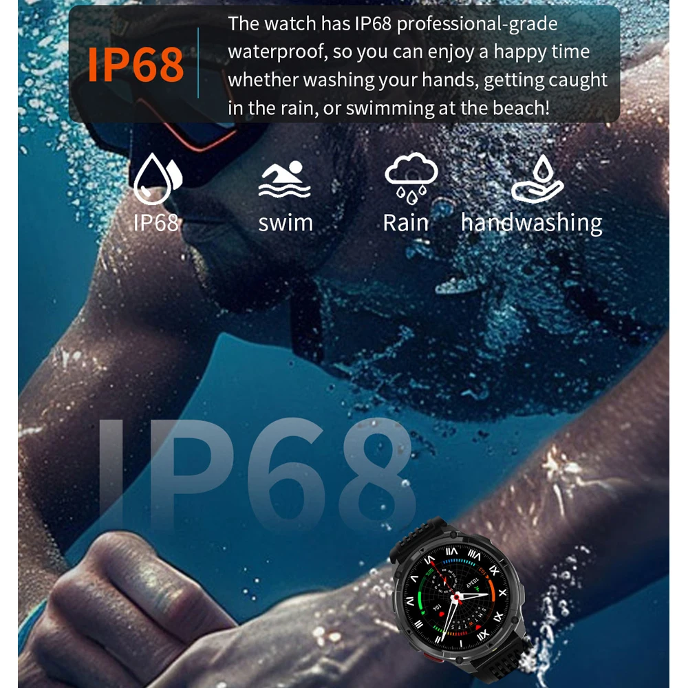 2026 Ne GPS Outdoor Sports Bluetooth Smartwatch With 1100mAh Battery Waterproof to 30M for Running and Swimming Men Smart Watch 3