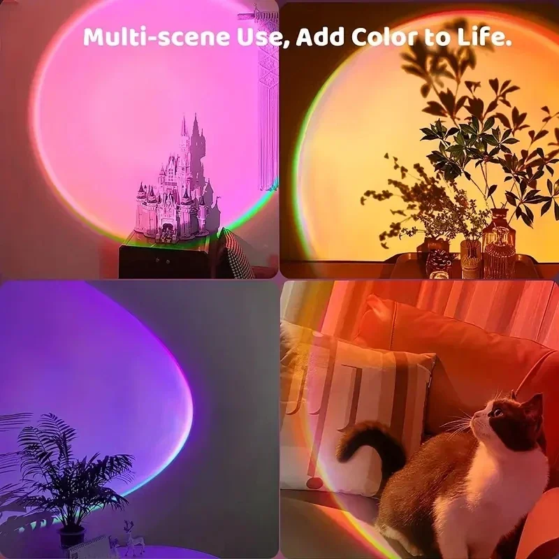 1pc-The new sunset light comes with earbuds and remote control in 16 colors version