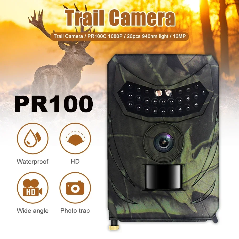 Caméra de Chasse 1080P FHD 16 MP avec Vision Nocturne, Caméra de Chasse Activée par Le Mouvement, étanche IP66, Caméra de Chasse Infrarouge pour la Surveillance de la Faune