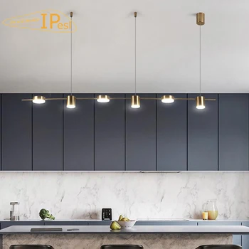 IPesl โมเดิร์นขนาดยาว APP โคมระย้าห้องครัวห้องรับประทานอาหารตกแต่งภายในบ้านระยะไกลแขวนโคมไฟ Drop Shipping 2