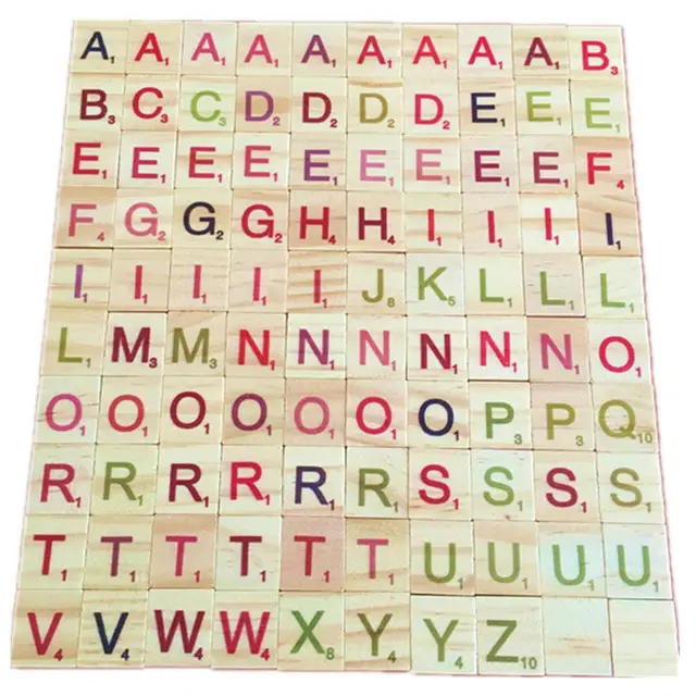 100Db Diy Fa Blokk Betű Ábécé Digitális Puzzle Otthoni Esküvői Buli Karácsonyi Dekorációk Betűk Számblokkok - Image 2