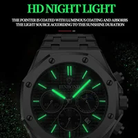 BINBOND qualité hommes montre de luxe haute homme Quartz montre-bracelet étanche lumineux Date en acier inoxydable montres pour hommes horloge décontractée 4