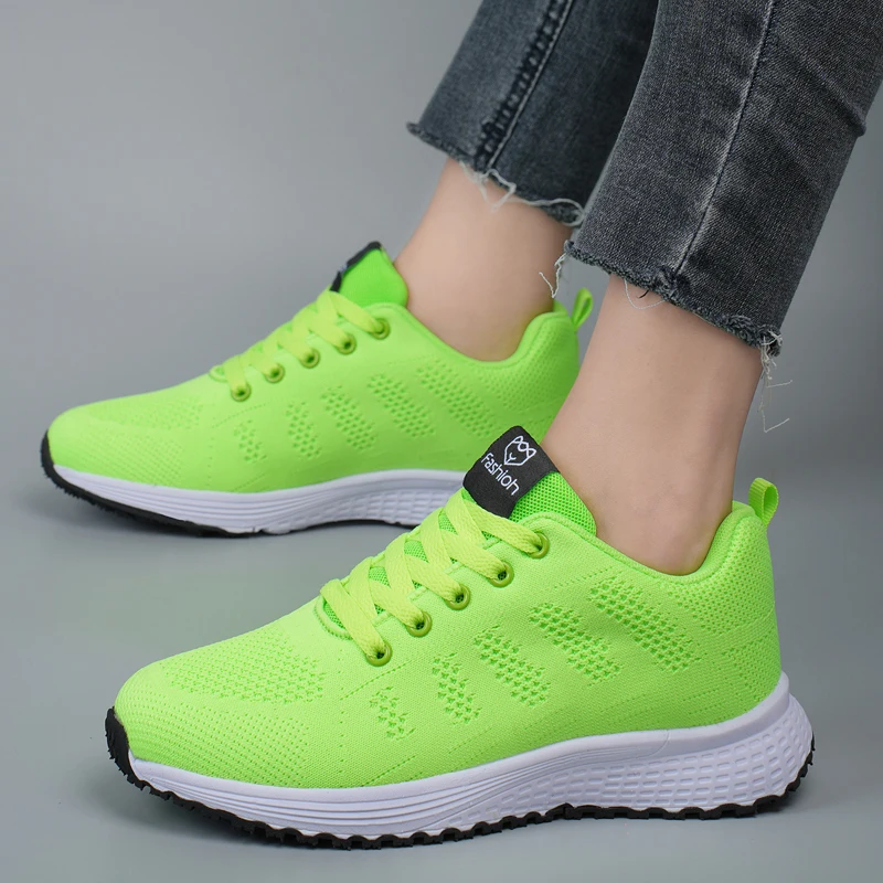 New Women's Sneaker Summer Breathable Platform Fashion Sneakers Comfortable Lace Up Summer Mesh Walking Casual Running Shoes