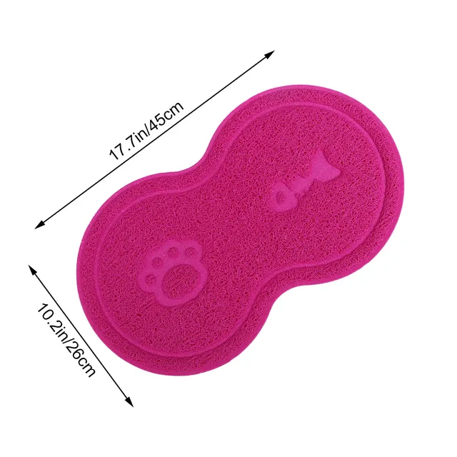 PVC Rose Red Cat Litter Mat Non-Slip Pet Dog Cat Puppy Dish Bowl Food Water Placemat Absorbs Dirt Sand Paw Pet Mat 3