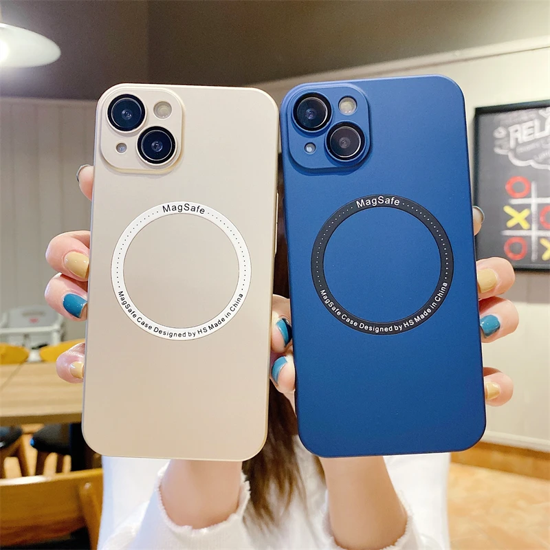 Glass Lens Protector Magnetic Matte Macsafe Case For Magsafe Iphone 13 12 14 Pro Max 13pro 14 Plus I14 Shockproof Mac Safe Cover Phone Case Covers Aliexpress
