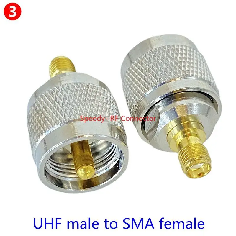 Premium UHF to SMA Coaxial Adapter Connector - Brass RF Terminals