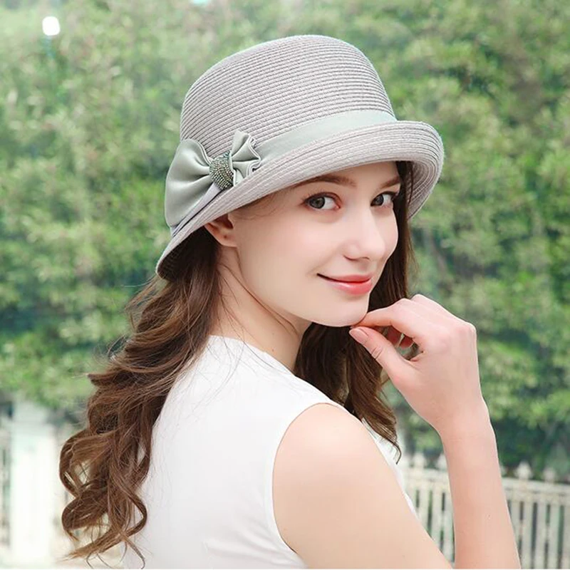 100% Natural Raffia Straw Hat For Women 2022 Summer Elegant Wide