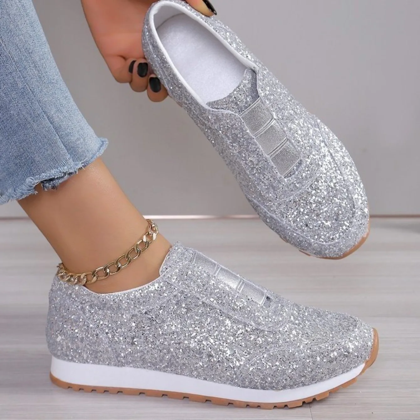 Autumn New Fashion Slip-on Low-heeled Women Sneakers - Uniqwear