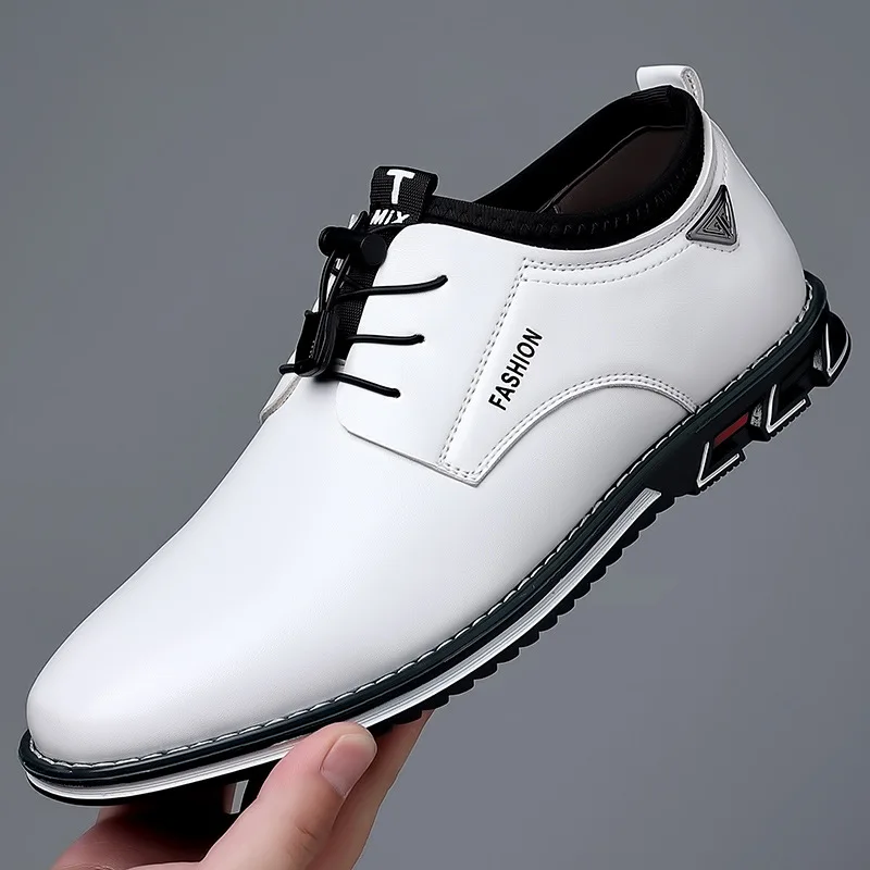 2023 New Men Dress Shoes Slip on  Leather Shoes for Men  Point Toe Business Casual Formal Shoes for Wedding Plus Size MPX102