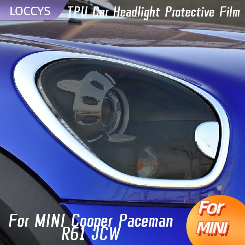 

Защитная Тонировочная пленка для автомобильных фар MINI Cooper Paceman R61 JCW, дымчато-черная Прозрачная защитная наклейка из ТПУ, аксессуары