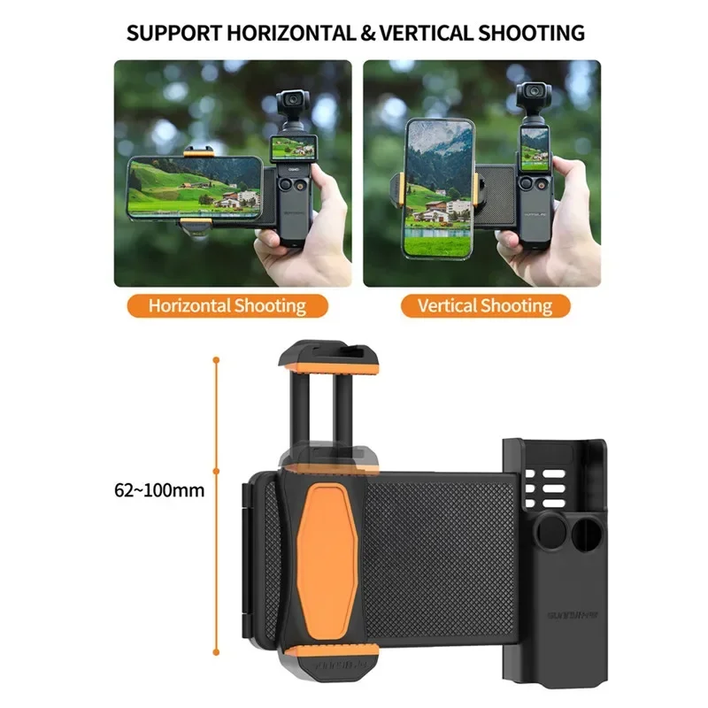 DJI Osmo Pocket 3 Phone Holder Expansion Bracket Handheld Bracket for DJI Pocket 3 Handle Adapter Camera Accessories