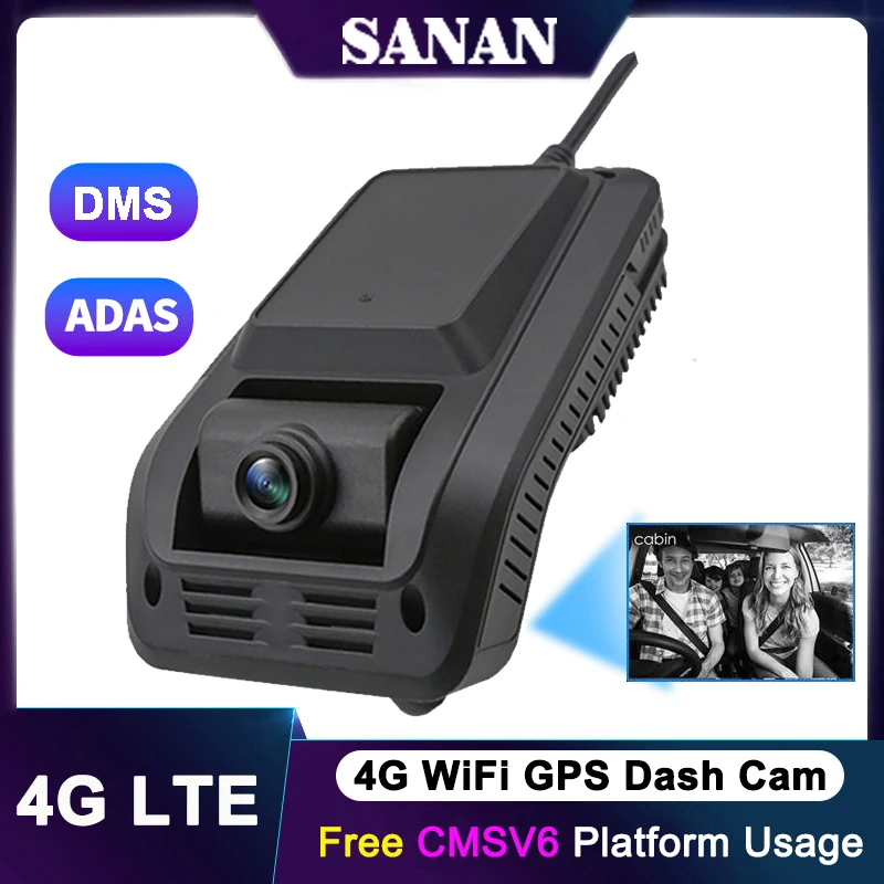 4G LTE WIFI Dash Camera ADAS DMS Car DVR 1080P Dual Video Record Remote Live Stream Lifetime