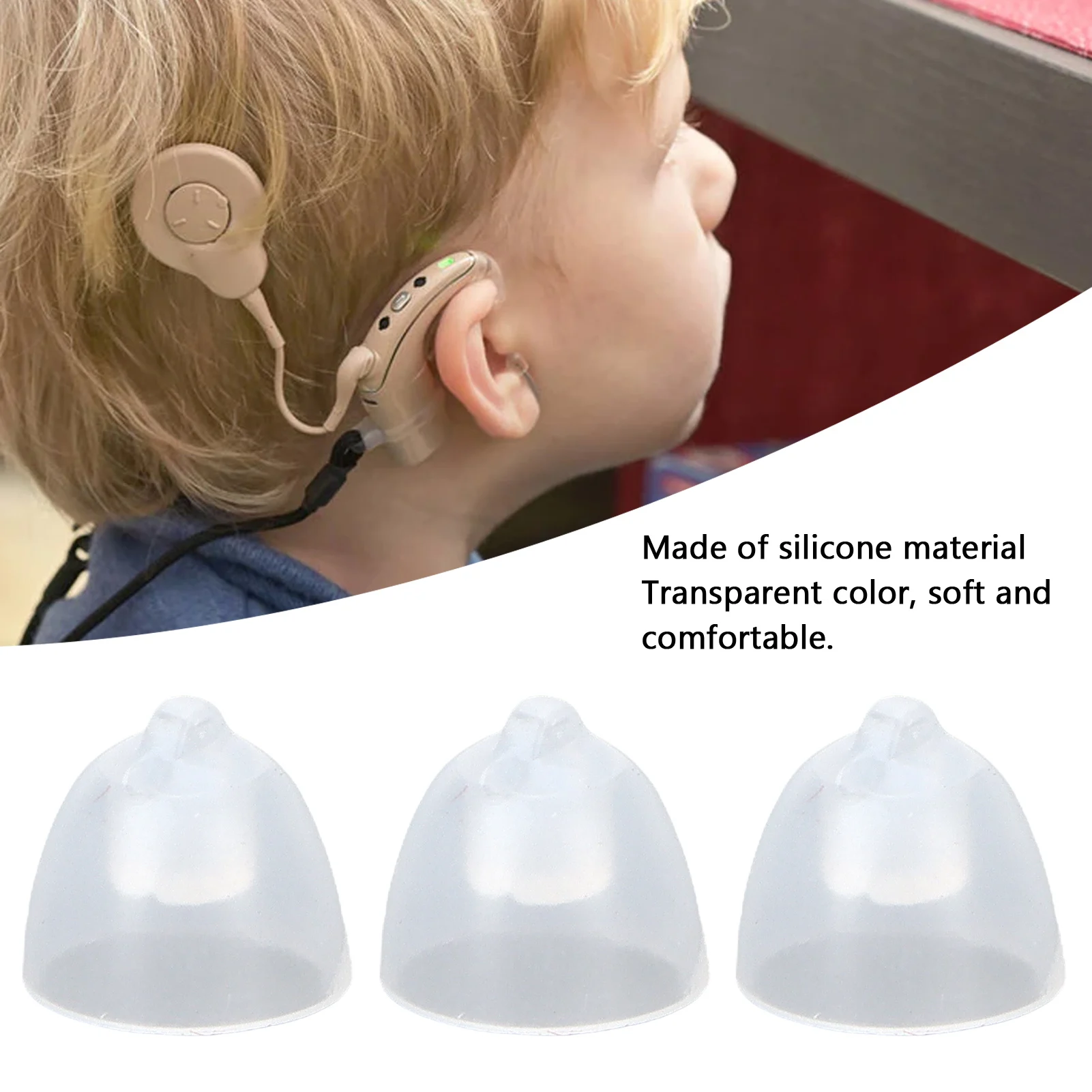 10Pcs/Pack 8mm Hearing Aid Dome Silicone Transparent Deaf Aid Domes Soft Washable Antistatic for Replacement Part