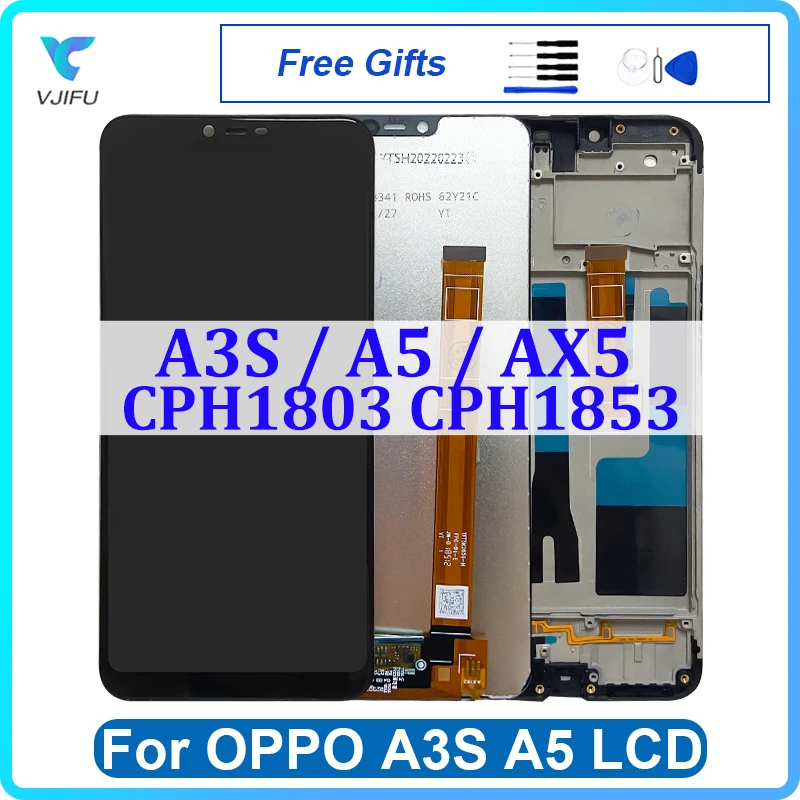

6.2'' Original LCD For OPPO A3S A5 AX5 Display Touch Screen CPH1803 CPH1853 CPH1805 Digitizer Assembly Replacement With Frame