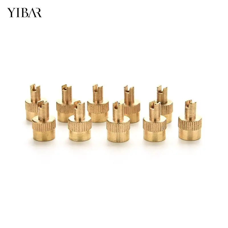 

10Pcs Car Chrome Metal Slotted Head Valve Stem Caps With Core Remover Tool