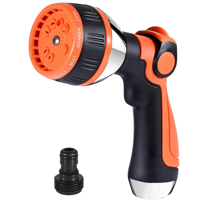 

Garden Hose Nozzle Heavy Duty 10 Adjustable Spray Nozzle With THUMB CONTROL On OFF VALVE