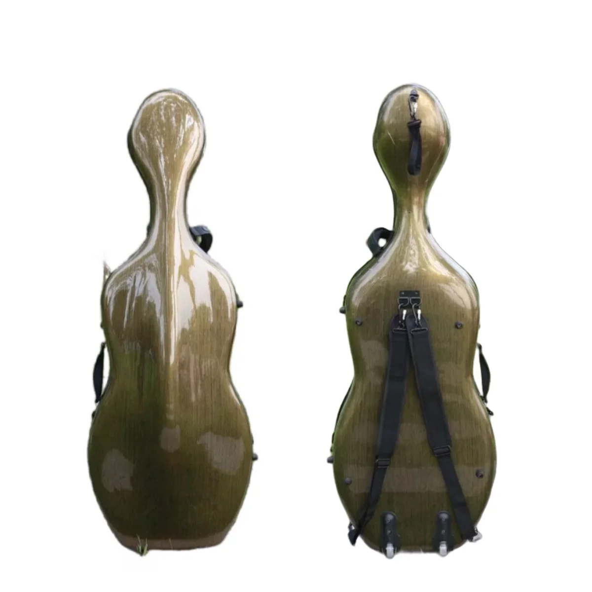4/4 New Cello Case Carbon Fiber Cello Box Protect carry strap & 2 Wheels sturdy and lightweight Durable #US